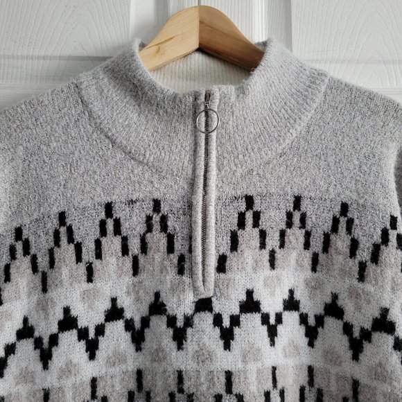 3/4 Zip Cozy Mock Neck Sweater - Picture 2 of 7